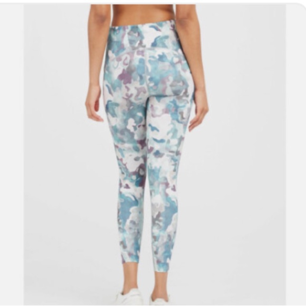 SPANX Blue and Purple Tie-Dye Leggings High-Waisted Athletic - Picture 3 of 5